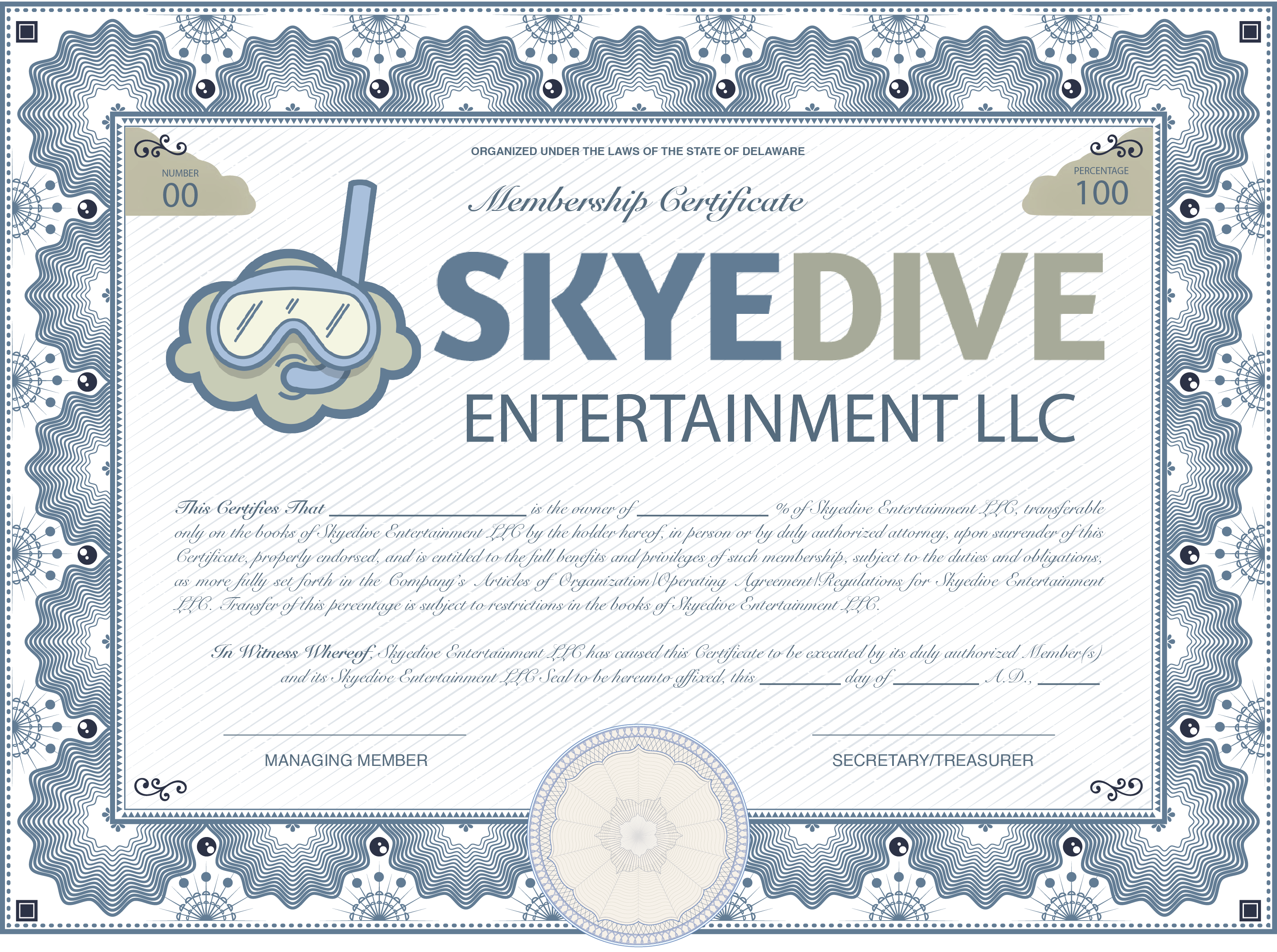 Skyedive_LLC_Membership_Certificate